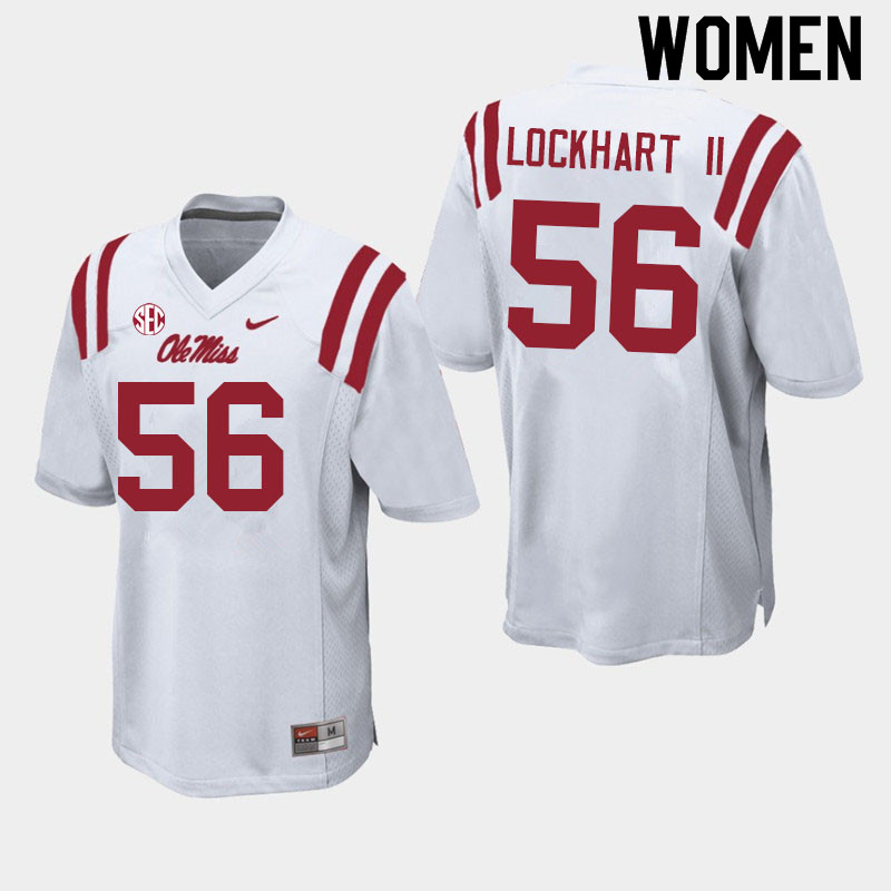 Women #56 Danny Lockhart II Ole Miss Rebels College Football Jerseys Sale-White - Click Image to Close
